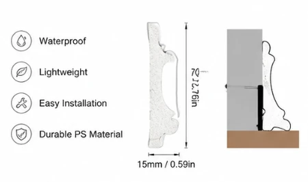 Premium PS Skirting Board For Modern Interiors factory